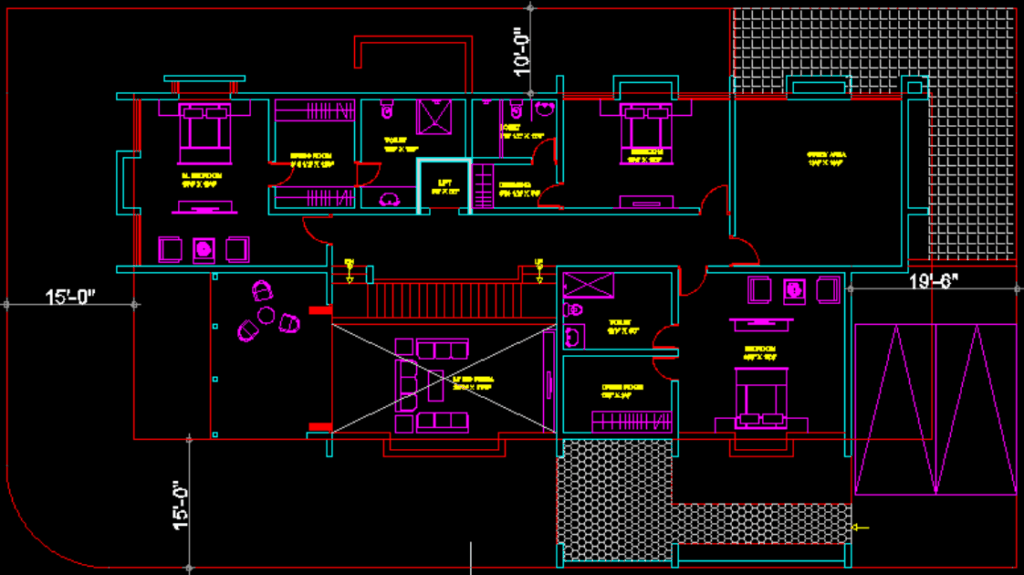 How to Design a Residence Inside a Rectangular Building Unit — Step-by-Step with Free DWG Download